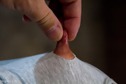 Former collegian athlete with rock hard body and abs must use her incredible muscles or suffer extreme nipple torture. Brutal...