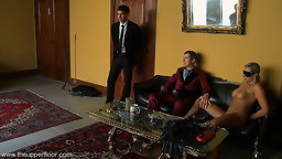 Sex slut arrives to service sadistic Masters and Mistresses on the Upper Floor.