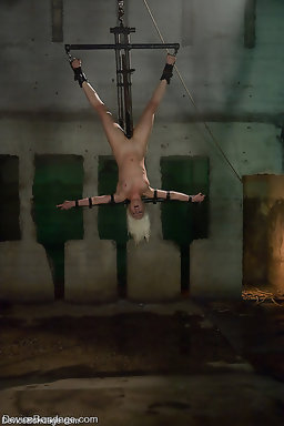 2 hot girls suffer though a live BDSM shoot!