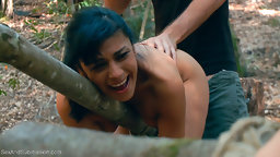 Business women grabbed and tied up in the woods to be fucked and dominated!