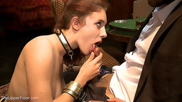 House slaves grace and 5 must prepare the lounge for a gentlemans poker evening. These lovely ladies have their mouths stretched...