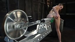 We had to set the still camera to 800 ASA for this shoot! Ashley fucks like an acrobat and even launches herself off a barrel...