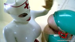 Super curvy latex babes go wild and crazy in the clinic