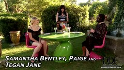 Samantha receives a tough spanking by two dominant dames