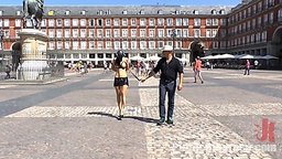 Dragged around Madrid in a pig mask. Tied up, humiliated, beaten and fucked. Observe this common swine squirt, squeal, squirm...