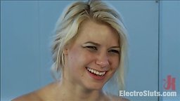 Cute blonde Anikka, learns what electro-pain and electro-pleasure truly is through the hands of Lorelei Lees electro-strap-on!...