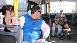 Even the bus doesnt stop this horny shemale. Vannina was so horny she got on her knees her pretty ass hanging out as she...